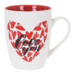 Puodelis Love You, baltas/raudonas, 300 ml