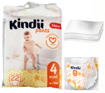 Sauskelnės Kindii Maxi 4 ( 9-15 kg), 22 vnt.