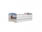 Vaiki&scaron;ka lova be čiužinio ir stalčiaus Kocot Kids BabyDreams White galloping horse, įvairių spalvų