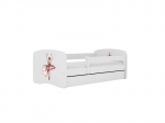 Vaiki&scaron;ka lova be čiužinio, su stalčiumi Kocot Kids BabyDreams White dancer, 160x80 cm, balta