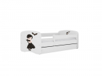 Vaiki&scaron;ka lova be čiužinio, su stalčiumi Kocot Kids BabyDreams White Wednesday, 180x80 cm, balta/juoda