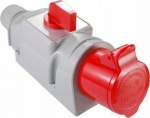 Lizdas 32a/400v 3p+n+z su jungikliu L-o-p