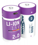 Ansmann įkraunami elementai D, 1.5V, 6000mAh, 2A, 2 vnt.