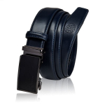 Vyri&scaron;kas odininis diržas su automatine sagtimi, Betlewski&reg;, Elite, tamsiai mėlyna spalva