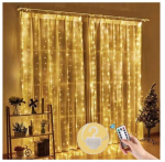 Girlianda-užuolaida su pulteliu ir kabliukais , 3&times;3 m, 300 LED, &scaron;iltai balta