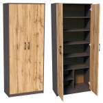 Knygų spinta Meblando Simple R4 2 durys grafito spalvos