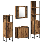 vidaXL Vonios baldų rinkinys su lentyna 4 pcs Ruda 33 x 33 x 185.5 cm