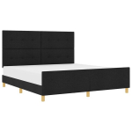 vidaXL Lovos rėmas su galvūgalio Juoda 180 x 200 cm audinys