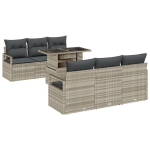 7 dalių sodo sofos rinkinys su pagalvėmis &scaron;viesiai pilkos poli ratanos,2 vietų sodo sofa su pagalvėmis pilkos poli ratanas