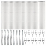 vidaXL Tvorelės stulpas 52 pcs Pilka 3,2 x 3,2 x 210 cm