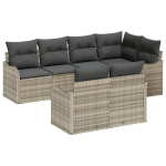 7 Dalių Sodo Sofa Komplektas su Pagalvėlėmis &Scaron;viesiai Pilkas Poli Ratanas,2-Vietų Sodo Sofa su Pagalvėlėmis &Scaron;viesiai Pilkas Poli Ratanas