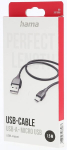 Hama Usb A į Micro Usb įkrovimo laidas, 1.5 m, juodas