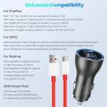 80w Supervooc automobilinis įkroviklis Warp Charge Usb C įkrovimo laidas greito įkrovimo adapteris, skirtas Oneplus 13 13r 12 11 11 Pro 10 Pro 9 9pro 8 8pro 7 7pro, skirtas Oppo Find X7 X6 X5 X4 Reno 11 10 9 8