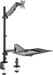 Monitoriaus laikiklis My Wall Hl63l vienos dalies monitoriaus stalo laikiklis 43.2 cm (17") - 81.3 cm (32") juodas, reguliuojamo auk&scaron;čio, pakreipiamas, pasukamas
