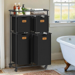Praustuvų rū&scaron;iavimo sistema, VASAGLE RLS100B01, 72,4 x 33 x 109,1 cm, Juodai ruda, Pesu sorteerija, VASAGLE RLS100B01, 72,4 x 33 x 109,1 cm, must-pruun