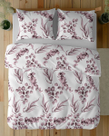 Medvilninė patalynė 180x200 Gėlės Lapai Pink Heather