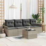 5 dalių sodo sofa komplektas su pagalvėmis &scaron;viesiai pilkos spalvos poli ratanas