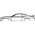 3D sienų dekoracija Ford Mustang Shelby GT350, HDF, juoda, 72x16 cm