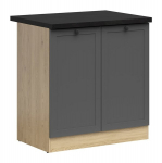 Pastatoma virtuvės spintelė Black Red White Junona Line, pilka/ruda