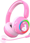 Belaidės bluetooth ausinės vaikams su animacija- mikrofonas, magnetai ir 2 ap&scaron;vietimo režimai SBT-199 (+3 metai) Vienaragis