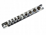 Geko E-torx E5-e16 Lizdai 1/4"-3/8" 9 Vnt. Crv Plienas