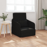 Grindų sofa-lova 2-in-1 juoda 65x80x83 cm audinys