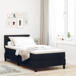 Kraftų lova su čiužiniu ir led juoda 80x200 cm audinio