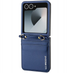 &bdquo;LC.IMEEKE&ldquo; Leather plastikinis dėklas - mėlynas (Galaxy Flip7)