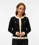 Vero Moda moteri&scaron;kas kardiganas 10336384*01, juodas/baltas