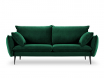 Keturvietė aksominė sofa Milo Casa Elio, tamsiai žalia/juoda