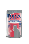 Monge Natural katėms su tunu, vi&scaron;tiena ir krevetėmis, 80g