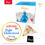 Ajurvedinė arbata FIGHT CHOLESTEROL, Tarlton, 2x (1,5g x 15 piramidiniai arbatos mai&scaron;eliai)