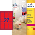 Avery L6003 Neoninės Raudonos Žymėjimo Etiketės