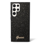 Guess PC|TPU Glitter Flakes Metal Logo Case skirtas Samsung Galaxy S23 Ultra, juodas