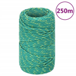Valties virvė vidaXL, žalia, 2mm, 250m