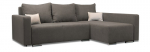 Kampinė sofa Megan (kairėje) Smėlio spalvos pilkos spalvos