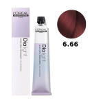 Loreal Dia Light plaukų dažai dažytiems ir jautriems plaukams, tonas tonui, be amoniako, 50 ml 6.66 tamsus blondinė raudona gilus