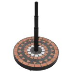 vidaXL Skėčio stovas, terakota ir baltos spalvos, apskritas, 12kg