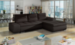 De&scaron;ininė kampinė sofa Eltap Ottavio, tamsiai ruda