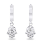 Sidabriniai auskarai su cirkoniu moterims Brilio Silver Hamsa EA643W sBS2663