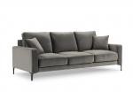 Trivietė velvet sofa Venus, &scaron;viesiai pilka