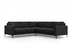 Dvipusė kampinė sofa Venus, 5 sėdimos vietos, juoda