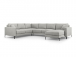 Panoraminė kairinė sofa Venus, 6 sėdimos vietos, &scaron;viesiai pilka