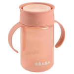 Nei&scaron;siliejantis mokomasis puodelis Beaba, rožinis, 360 ml, 12m+