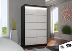 Spinta ADRK Furniture su LED ap&scaron;vietimu Benisso 120, balta/juoda