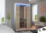 Spinta ADRK Furniture su LED ap&scaron;vietimu Marvin 120, smėlio/balta