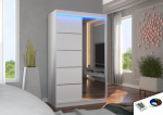 Spinta ADRK Furniture su LED ap&scaron;vietimu Nicea 120, balta