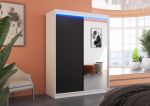 Spinta ADRK Furniture su LED ap&scaron;vietimu Jordi 150, juoda/balta