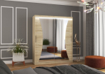 Spinta ADRK Furniture su LED ap&scaron;vietimu Charlotte 180, smėlio