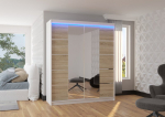 Spinta ADRK Furniture su LED ap&scaron;vietimu Traves 180, smėlio/balta
